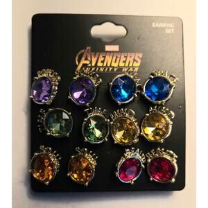 Six Pairs of Avengers Infinity War Earrings by Bioworld